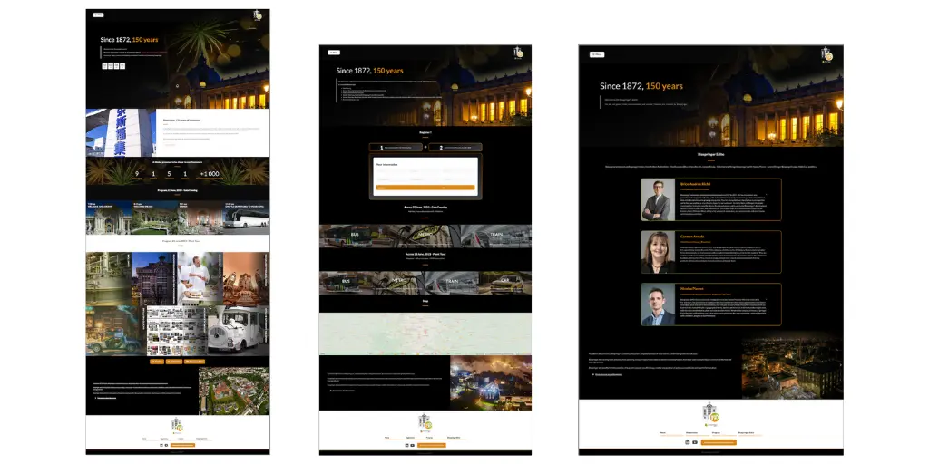 Site d'inscription 150 ans Biospringer client